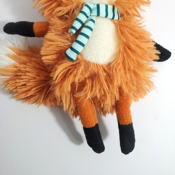 Hallmark Fox Plush Stuffed Animal Orange Striped Neck Scarf White Tip Tail 12.5" - Picture 3 of 12